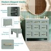 Whisen 36 in. Bathroom Storage Cabinet Bathroom Vanity with Resin Integrated Sink, 4 Drawers and 2 Doors - 4 of 4