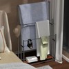 MaseiKar Tall Freestanding Towel Racks for Bathroom, 3 Tier Floor Towel Rack, Blanket Ladder Drying and Display Rack for Large Bath & Hand Towel - 3 of 4