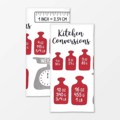 2pk Measurements Designer Print Towel - MU Kitchen