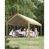 Heavy-Duty Replacement Canopy Cover, PE Waterproof & UV-Resistant Carport Top, Easy Install Replacement Tarp for Metal Frame Structures - 2 of 3