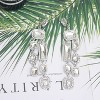 Vintage Rectangle Teardrop Chandelier Earrings, Art Deco Wedding Austrian Crystal Drop Dangle Earrings for Women Party Prom - 3 of 4