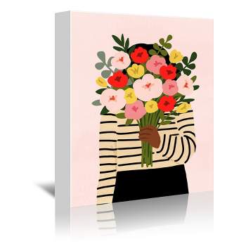 Americanflat Farmhouse Botanical Darling Valentine I By Victoria Borges By World Art Group Wrapped Canvas