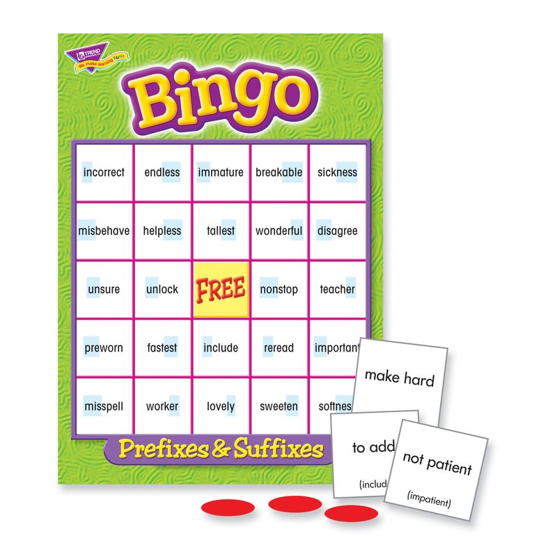 TREND Prefixes & Suffixes Bingo Game, 2 of 6