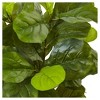 Fiddle Leaf Fig in White Planter (4.5ft) - Nearly Natural - image 2 of 3