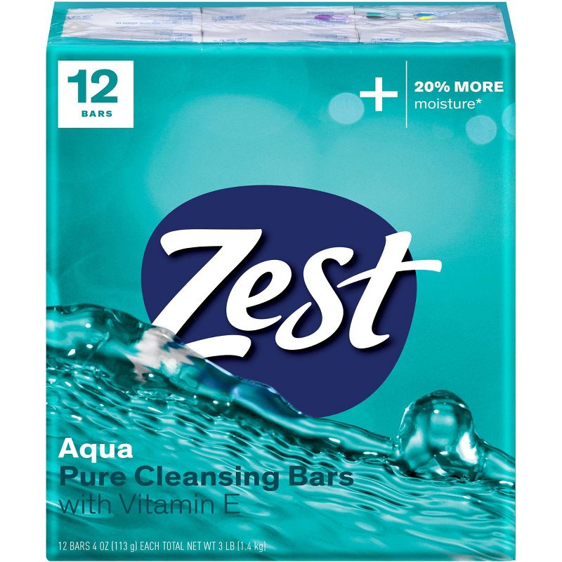 Zest Aqua with Vitamin E Refreshing Bar Soap - 12pk - 4oz each, 1 of 6