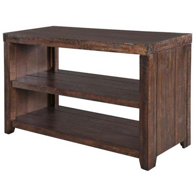 Magnussen Home Caitlyn Rectangular Sofa Table with Storage in Distressed Natural