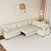 NicBex Modern 124.8" Pull Out Sofa Bed Chenille Convertible Sleeper Sofa with USB Ports for Living Room - 3 of 4