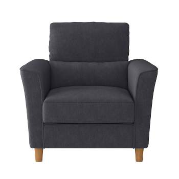 Georgia Upholstered Accent Armchair Dark Gray - CorLiving