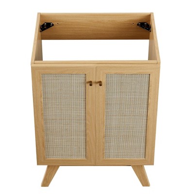 Soma 24'' Oak and Rattan Freestanding Bathroom Vanity