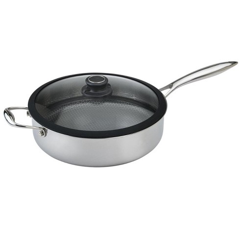 Cuisinart Classic 3.5qt Stainless Steel Saute Pan With Cover And Brushed  Gold Handles Matte White : Target