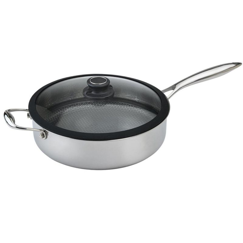 Frieling Black Cube, Saute Pan w/Lid and helper handle, 11" dia., 4.5 qt., Stainless steel/quick release, 1 of 6