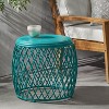 CAVINAS Modern Iron Hollow Barrel Outdoor Patio End Table,Waterproof Weather Resistant Small Side Table for Patio,Garden,Balcony - 4 of 4