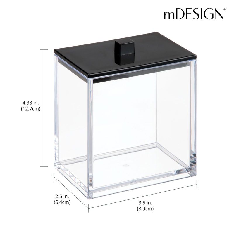 mDesign Plastic Rectangle Apothecary Storage Canister, 2 Pack, 4 of 9