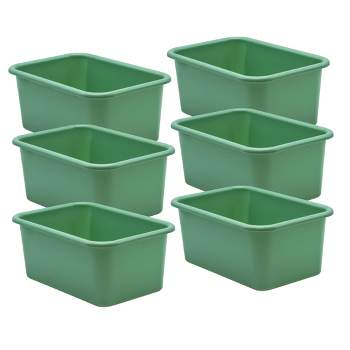 Teacher Created Resources® Eucalyptus Green Small Plastic Storage Bin, Pack of 6