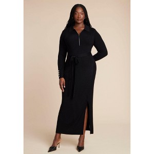 ELOQUII Zipper & Tie Sweater Dress - 1 of 3