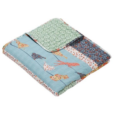Boho Chic Reversible Cotton Patchwork Throw Blanket