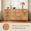 Fluted Dresser with 6 Drawers, Faux Marble Top Drawer Storage Cabinet, Modern Solid Wood TV Stand, Living Room, Hallway, Entrance - 3 of 4