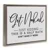 Stupell Industries Get Naked Funny Bathroom Floating Frame Canvas Art, Brown, 31" x 25" - 2 of 4