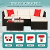 BestMassage 5 Pieces Rattan Patio Furniture Sets Patio Sectional Sofa Set Outdoor Conversation Sofa Set, Khaki - 3 of 4