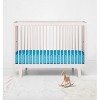 Bacati - Aqua Arrows 100 percent Cotton Universal Baby US Standard Crib or Toddler Bed Fitted Sheet - 4 of 4