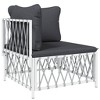 vidaXL 2 Piece Patio Lounge Set with Cushions White Steel - 4 of 4