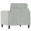 vidaXL Sofa Chair Upholstered Single Sofa Armchair for Living Room Velvet - Light Gray 23.6" - 4 of 4
