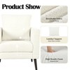 Airsurfer Mid-Century Accent Chair with Pillow – Comfy Upholstered Armchair with Wood Legs for Living Room, Bedroom, or Reception Room - 4 of 4