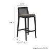 Modway Monarch Wood and Rattan Bar Stool - DURABLE WOOD CONSTRUCTION - Featuring a sturdy wood frame and a rattan backrest with intricate ca - 3 of 4