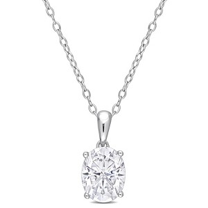 EVERLY JEWELRY | Sterling Silver Pendant with Gemstone and Created Gemstone – Multiple Stone Options - 1 of 4