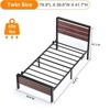 Karl Home Bed Frame with LED Light and Charging Station, Metal Platform Bed with Wood Headboard, No Box Spring Needed - 2 of 4