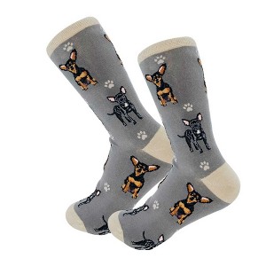 E & S Pet 14.0 Inch Black Chihuahua Socks Happy Tails Crew Socks - 1 of 3