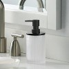 LunaLulinlk Glass and Metal Soap Pump, White with Black Accents - 2 of 4