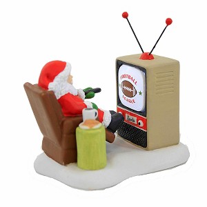 Department 56 Villages 3.25 In Santa At The Man Cave Recliner Santa Football Tv Village Figurines - 1 of 3