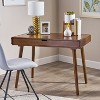 Walnut Color Study Table For Students Wooden Writing Desk With Drawers,Simple Home Office Desk,Computer Desk For Small Spaces-The Pop Home - 2 of 4