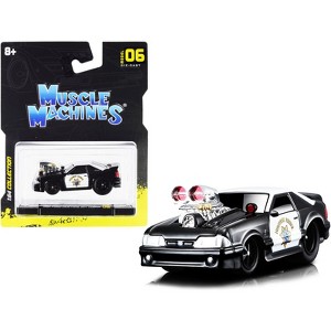 1993 Ford Mustang SVT Cobra CHP "California Highway Patrol" Black and White 1/64 Diecast Model Car by Muscle Machines - 1 of 4