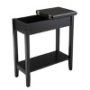 DOMETOUR Flip Table with Hidden Storage Drawer Black Flip-top table MDF+Pine - 3 of 4