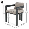 Set Of 2 Aluminum Patio Dining Chairs,Outdoor Patio Chair With Cushioned Seat And Aluminum Frame,Garden Armrests Dining Chair-Coolbibila - 4 of 4