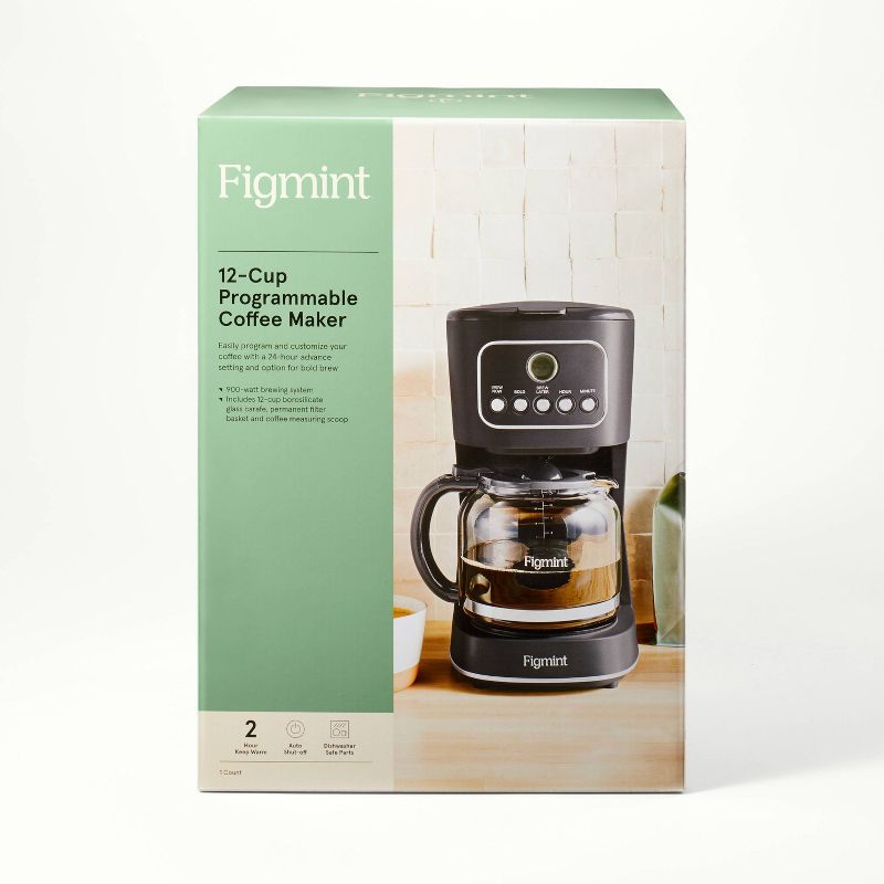 12 Cup Programmable Coffee Maker Gray - Figmint&#8482;, 6 of 9