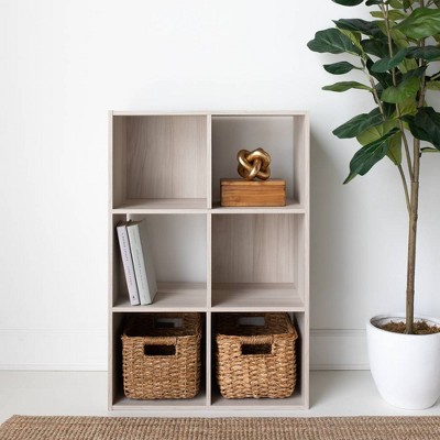 Transitional 6-Cube Organizer in White with Space-Saving Design