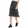 Women's Polka Dot Lace Trim A Line Midi Skirt - Lewit - 2 of 4