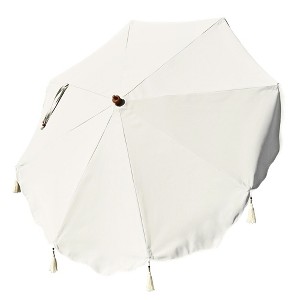 LAGarden 7 Ft Fringe Umbrella Replacement Canopy Top Cover Boho Outdoor Yard, Beige with Fringe, BH7W-01C - 1 of 4