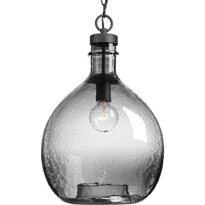 Progress Lighting Zin 1-Light Pendant, Graphite, Clear Glass Shade
