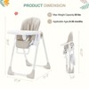 Foldable Baby High Chair with Adjustable Height, 5 Recline Positions and Double Tray, Easy Clean, Compact Chair for Infants and Toddlers - 2 of 4
