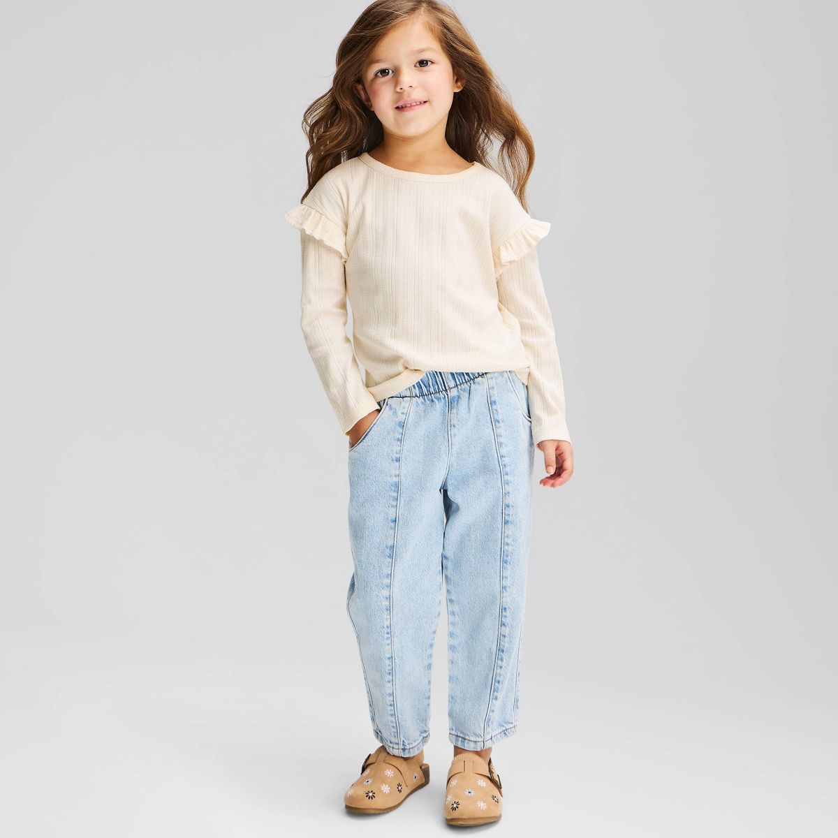 Toddler Girls' Long Sleeve Ruffle T-Shirt - Cat & Jack™ - thumbnail 4
