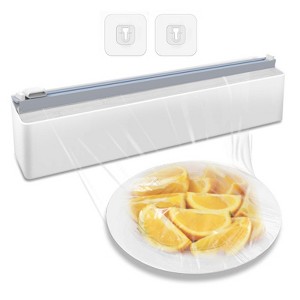 Magnetic Cling Film Dispenser With Slide Cutter Reusable Wall-mounted Wrap Dispenser For Plastic Wrap Tin Foil Wax Paper - 1 of 4