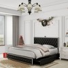 NicBex Upholstered Bed Frame with 4 Drawers,Star Galaxy Projector,Adjustable Button Tufted Headboard with USB,Music Speaker,Easy Assembly - 2 of 4