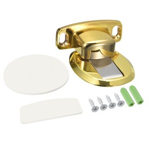 Unique Bargains Zinc Alloy Magnetic Floor Door Stop with Self Adhesive and Screw Mount - 1 of 4