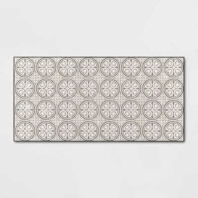 Photo 1 of  Medallion Tile Vinyl Accent Mat - 24 IN X 47 IN