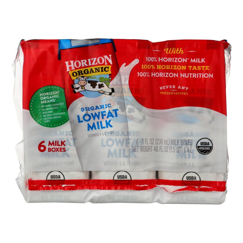 Horizon Organic Low Fat Milk - Case of 3/6 boxes, 8 oz, 2 of 8