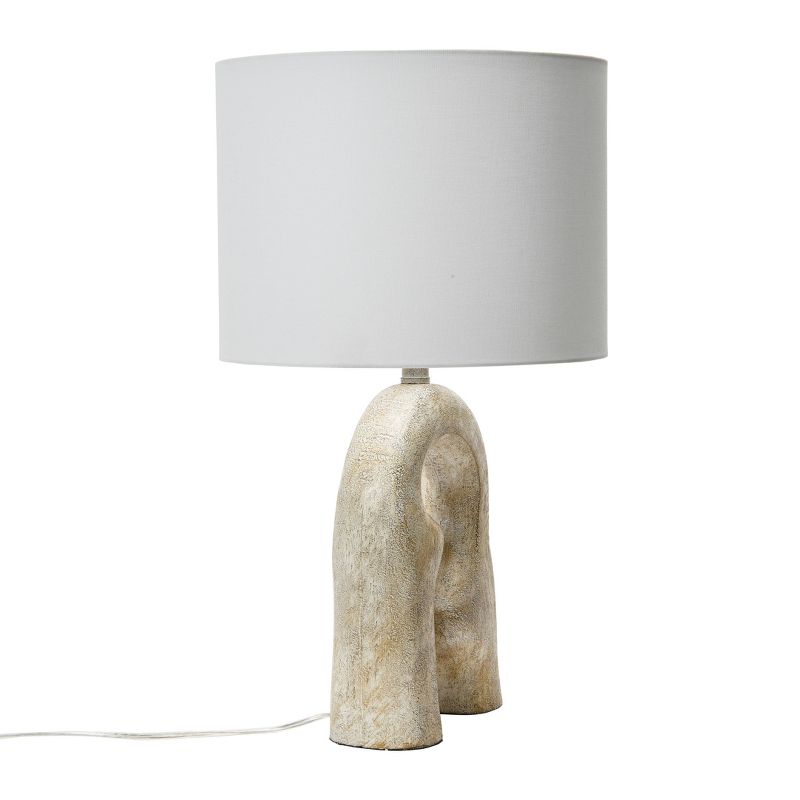 Storied Home Modern Abstract Sculptural Table Lamp with Drum Shade, 3 of 5